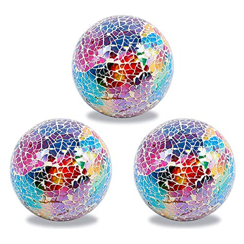 Bolas Decorativas De Mosaico Centro De Mesa, 3 Pcs Bola...