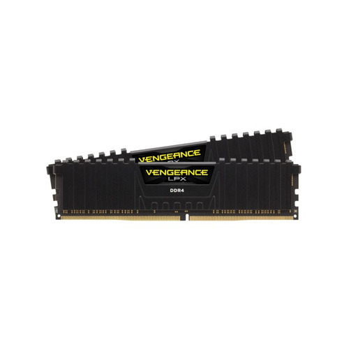 Memoria RAM Vengeance LPX gamer color negro 32GB 2 Corsair CMK32GX4M2E3200C16