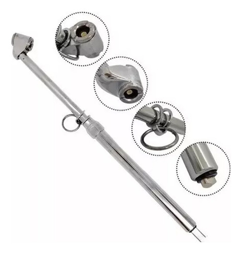 Kit Bico Duplo Profissional P/ Encher E Calibrar Pneu Carro Cor Prata