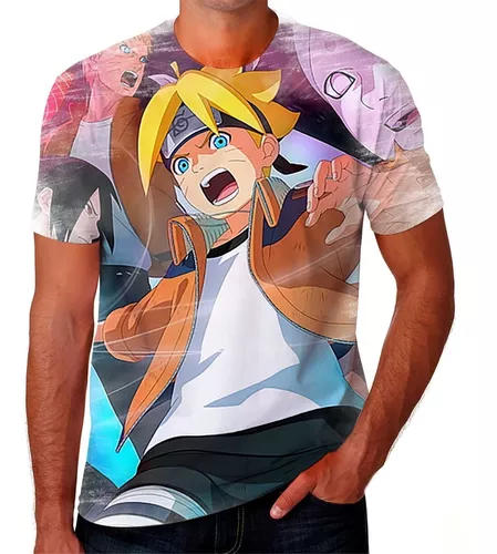 Camiseta Camisa Boruto Uzumaki Naruto Anime Desenho Kids