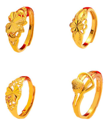 Gold Plated Women's Open Adjustable Ring Lucky Transfer  Nna