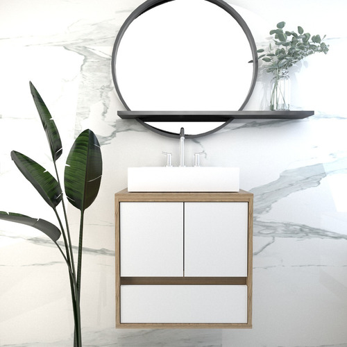 Imagen 5 de 10 de Vanitory Flotante Colgante Mueble Baño Para Bacha De Apoyar