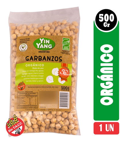 Garbanzo Orgánico 500g - Sin Tacc / Organic Chickpeas