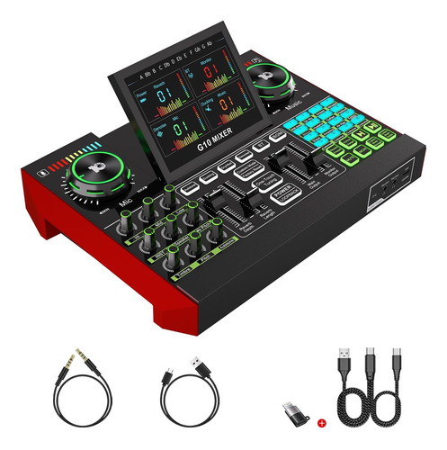 Mezclador De Audio De Juego Tenlamp G10, Tablero De Sonido E