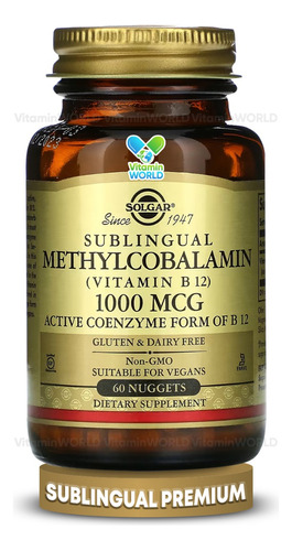 Vitamina B12 Metilcobalamina 1000mcg Sublingual 60 Nuggets
