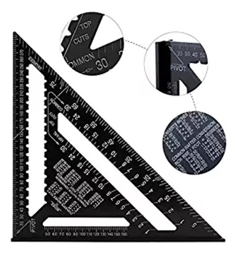 Regla Cuadrada Triangular De Aluminio De 12 Pulgadas Para Ca