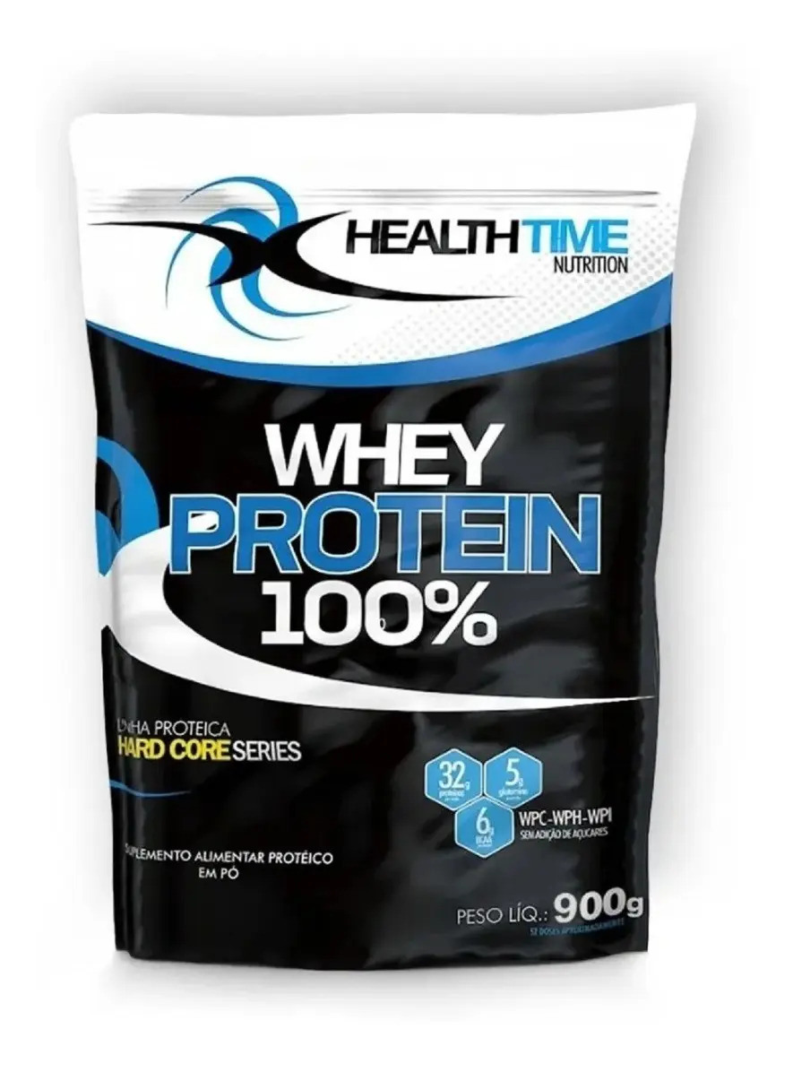 Whey Protein 100% Isolado Concentrado - Health Time 900g Sabor Chocolate