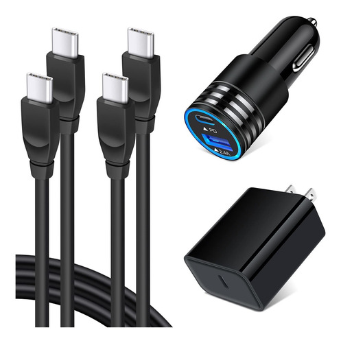 Kit Cargador Rapido Tipo 18 Usb Bloque Adaptador Cable 6