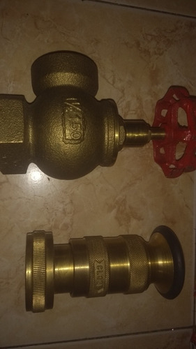 Llave Y Pistón De Manguera De Incendio Bronce 2 1/2 Pulgadas