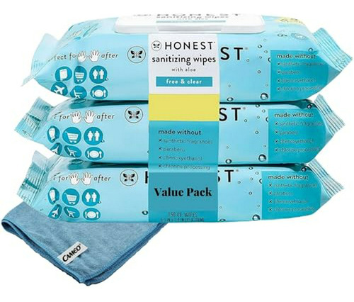 Honest Pack De Toallitas Con Aloe | Sin Perfume, 150 Unidade