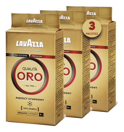 Café Italiano Lavazza Qualitá Oro Moído (vácuo) 250g (3 Und)