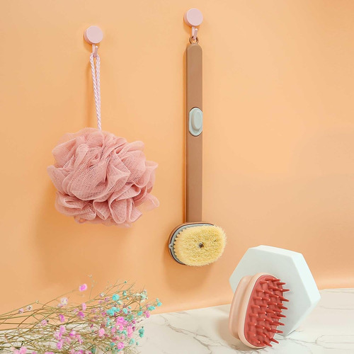 Cepillo De Limpieza De Masaje De Baño 2 En 1 De Mango Largo