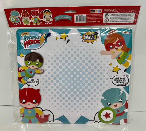 Imagen 2 de 7 de Pizarra Bifaz Kreker Se Tu Propio Heroe Con Fibron +borrador