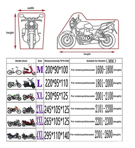 Funda De Protección Solar Para Motocicletas A Prueba De Agua Color Xl Fundas Para Moto Funda Para Motocicleta Fundas Para Moto