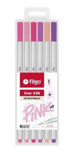 Estuche X 6 Microfibras Filgo 038 0.4mm Colores Pink