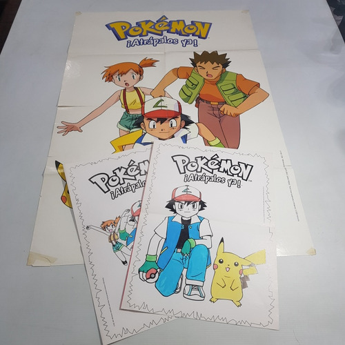 Pokemon Nintendo 1998 Poster Lote X 3 Mag 60976