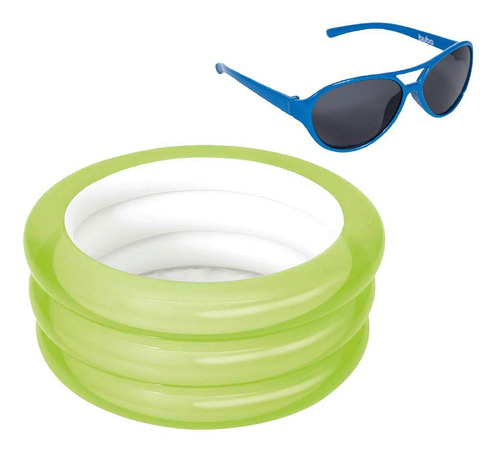 Banheira Piscina Inflável Verde 80l Com Óculos Azul