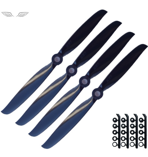 2 Hélices Mhs 6/4 Aeromodelo Elétrico Motor 2200kv Asa Zagi Cor Preto MHS Fly