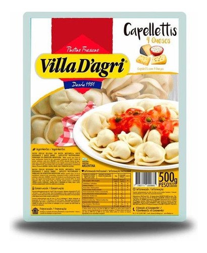 Capelletis 4 Quesos 500 Gr V.d'agri Pastas