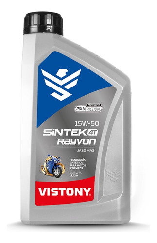 Aceite Para Motor 15w50 Sintetico Vistony 4t 1 Litro