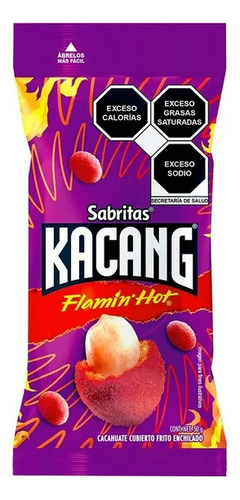 Cacahuates Kacang Flamin' Hot Sabor Chile Y Limón 50 G