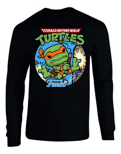 Camiseta Manga Larga Michelangelo Tortugas Camibuso Sueter