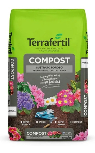 Compost Sustrato Poroso Canteros Y Macetas Terrafertil 50lts