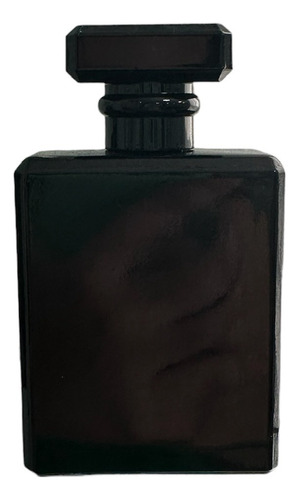 Frasco Vidrio Perfume Plano Negro Tapa A Presión 50ml (x10)