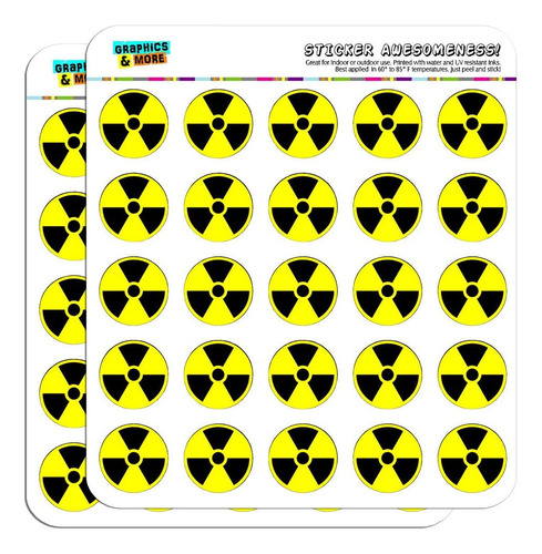 Calcomanías De Advertencia Nuclear Radiactiva, 1 Pulga...