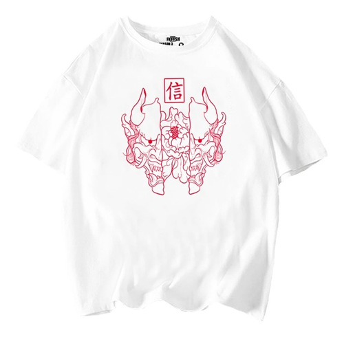 Playera Oni Rojo Japones Oversize Fkttsh Moda Urbana D37