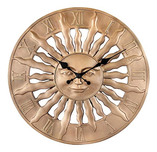 Bulova Sunrise Indoor/outdoor Wall Clock, 14.3 , Golden Bron