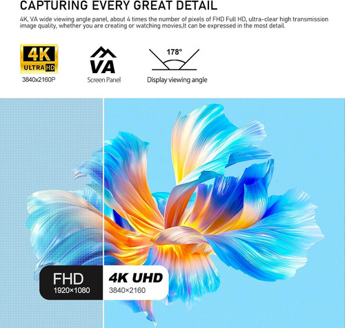 Monitor Crua Cr320c Para Juegos Uhd 4k Vesa Hdmi2.0 127v Color Negro