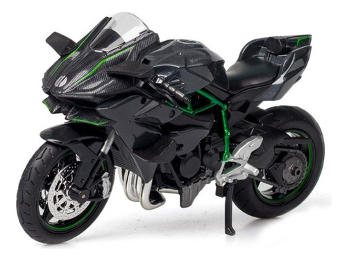 Kawasaki H2r Miniatura Motocicleta Metálica Con Luz Y Sonido