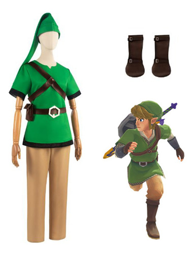 Cosplay Zelda Traje Link Verde Hombre Adulto Disfraz Tears Kingdom