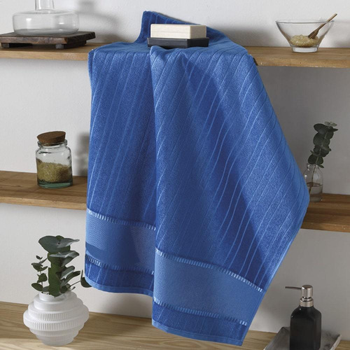 Toalha Banho Dohler Velour Para Bordar Bella 70 Cm X 140 Cm Cor Azul Royal