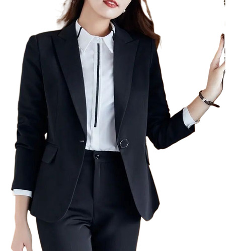 Abrigo Blazer De Manga Larga A La Moda Para Mujer