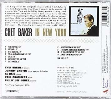 Baker Chet In New York Bonus Tracks Usa Import Cd