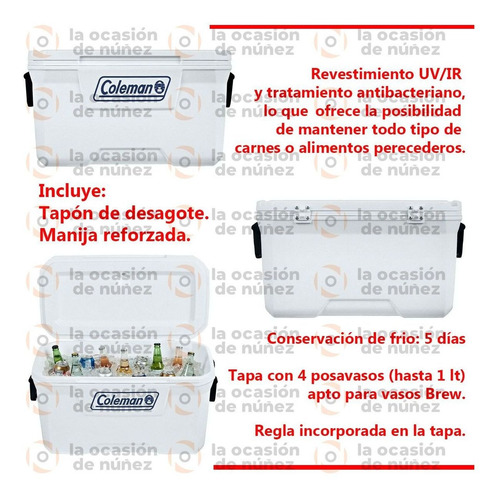 Imagen 3 de 7 de Conservadora Coleman 70qt Heladera Termica Portatil Camping