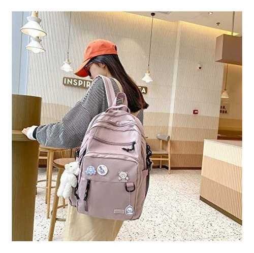 Mochila escolar Genérica Aesthetic backpack color negro 20L