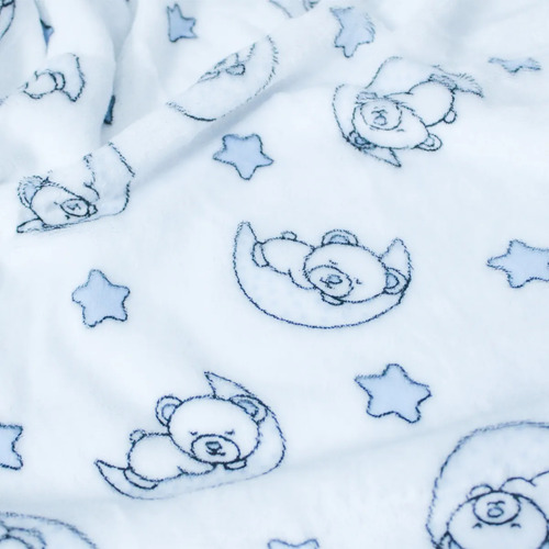 Cobija Para Bebe Calientita Frazada Suave Cobertor Infantil Felpa Azul