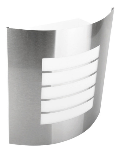 Luminaria De Pared Decorativa Acero Inox Led Exterior Ade005 Color Plateado