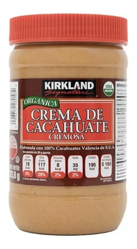 Crema De Cacahuate Orgánica Kirkland 1 De 793.8g