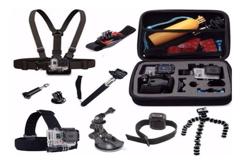 Kit Acessórios E Suportes Gopro Hero 4 5 Session 5 6 Black 7