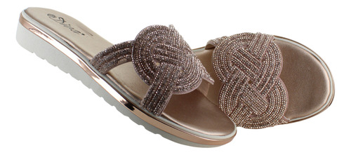 Diva Sandalia Slide Moda Casual Elegante Brillos Mujer 93233