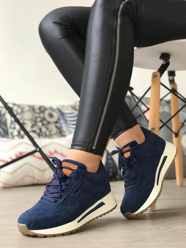 Deportivas Mujer, Deportiva Retro Azul Claro