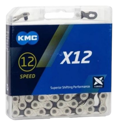 Cadena Kmc X12, Silver/grey, 1/2x11/128, 12 V Bicicleta