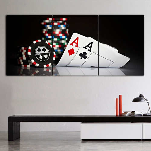 Cuadros Tripticos Poker (90x40 Cm)