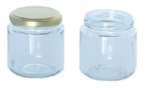 12 Frasco Vidrio 07oz 200ml Conservas Recuerdos (it-334) Color Tapa Dorada