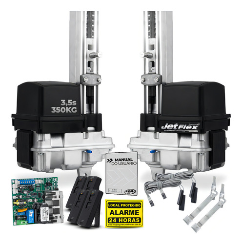 Kit 2 Motor Ppa Portão Basculante Jetflex 1,5m Alum 350kg 4s Frequência 433mhz