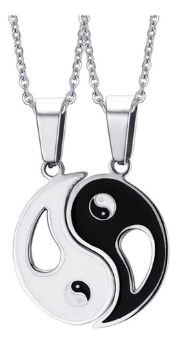 Newzenro 2 Piezas Yin Yang Bff Parejas Collar Con Colgante C